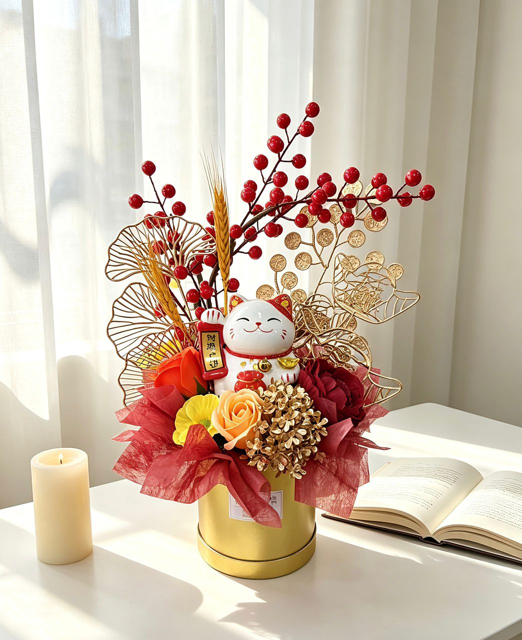 BRIGHT GOLD BLESSING - GRAND OPENING FLOWER BOUQUET