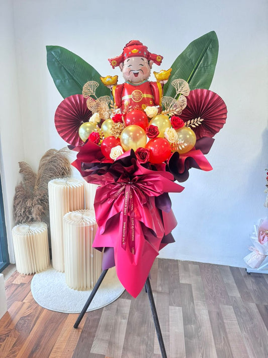 RED SERIES GOD OF WEALTH FLOWER STAND