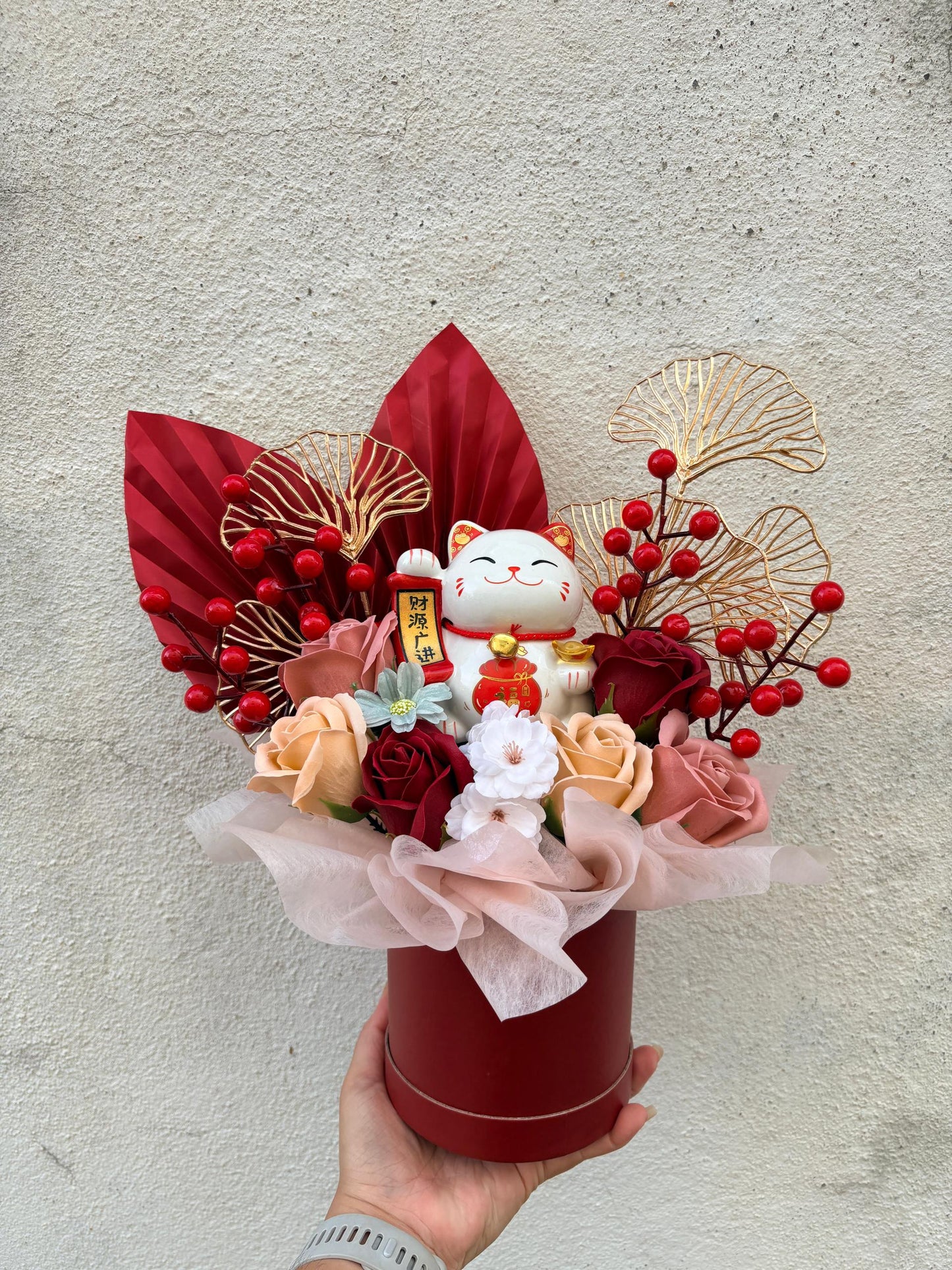 RED HARMONY LUCKY BOX - GRAND OPENING FLOWER BOUQUET