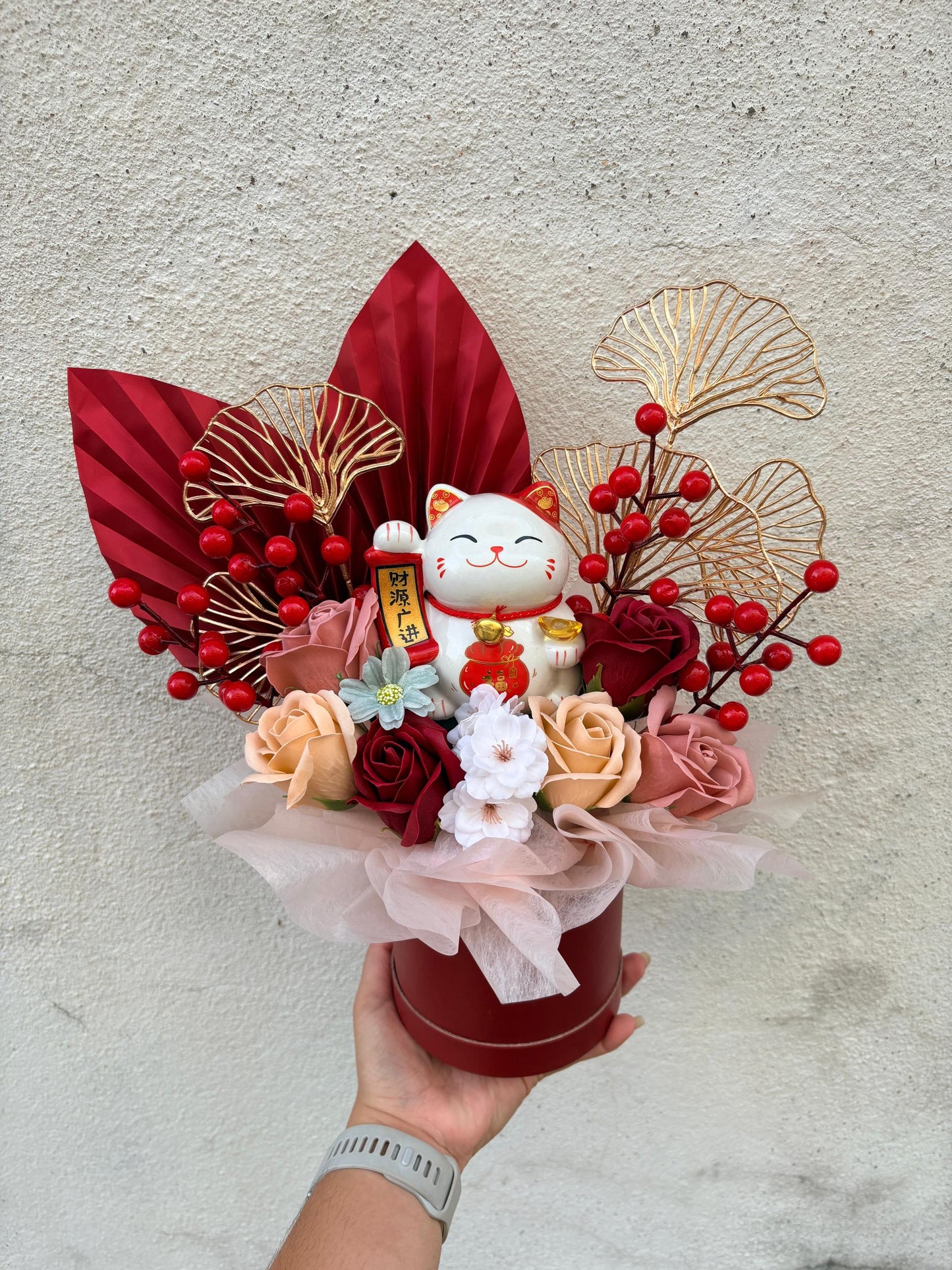 RED HARMONY LUCKY BOX - GRAND OPENING FLOWER BOUQUET