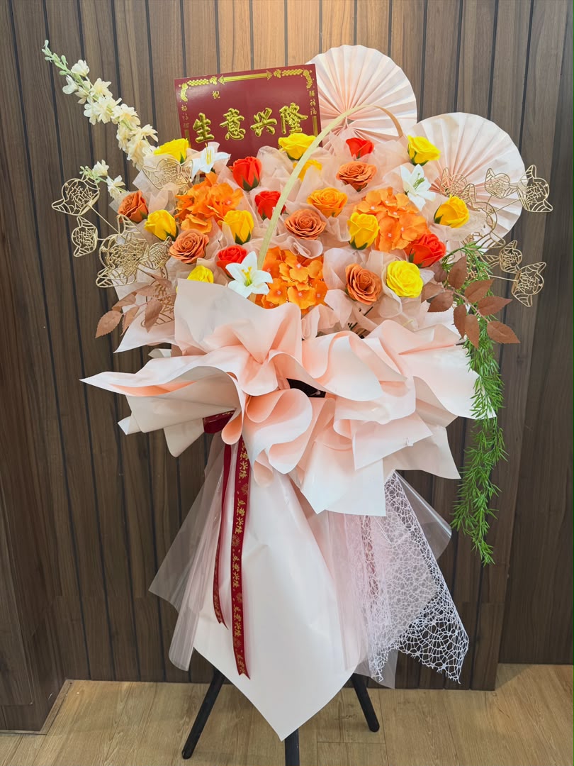 SAFFRON ELEGANCE - GRAND OPENING FLOWER STAND